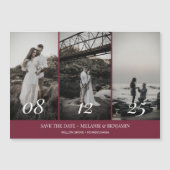 Elegante Foto Collage Rose Pink Speichern Sie die  Magneteinladung (Vorderseite)