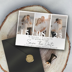 Elegante Foto-Collage Save-the-Date Hochzeit Einladung