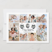 Elegante Foto Collage Schwarz-weiß Weihnachten (Vorderseite)