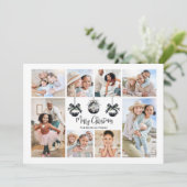 Elegante Foto Collage Schwarz-weiß Weihnachten (Stehend Vorderseite)