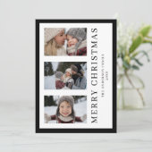 Elegante Foto Collage Schwarz-Weiß Weihnachten (Stehend Vorderseite)