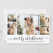 Elegante Foto Collage Schwarze Weihnachtskarte Einladung (Vorderseite)