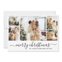 Elegante Foto Collage Schwarze Weihnachtskarte