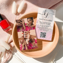 Elegante Foto Collage Script Calligraphy Monogram Visitenkarte