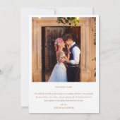 Elegante Foto Collage Typografy-Nachricht Hochzeit Dankeskarte (Rückseite)