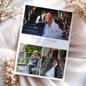 Elegante Foto Collage Typografy-Nachricht Hochzeit Dankeskarte