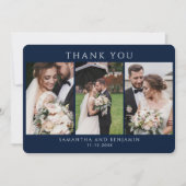 Elegante Foto Collage Wedding Dankeschön Card Mitteilungskarte (Vorderseite)