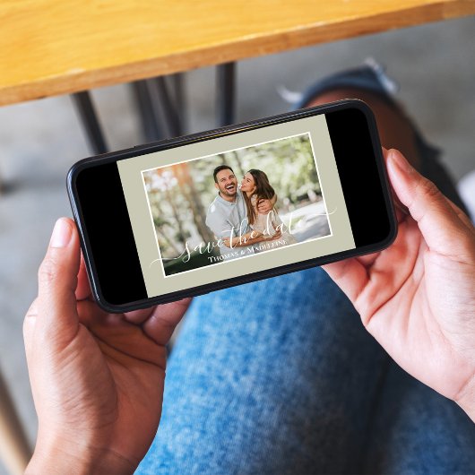 Elegante Foto Collage Wedding Save the Date Einladung