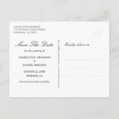 Elegante Foto Collage Wedding speichern das Datum Ankündigungspostkarte (Rückseite)