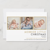 Elegante Foto Collage Weihnachts-Geburtserklärung Feiertagskarte (Vorderseite)