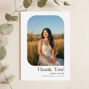 Elegante Foto Danke für die Abschlussfeier Postkarte
