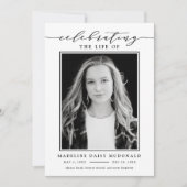 ELEGANTE FOTO-FEIERUNG LEBEN MEMORIAL FUNERAL EINLADUNG (Vorderseite)