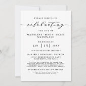 ELEGANTE FOTO-FEIERUNG LEBEN MEMORIAL FUNERAL EINLADUNG (Rückseite)