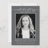 ELEGANTE FOTO-FEIERUNG LEBEN MEMORIAL FUNERAL EINLADUNG (Vorderseite)