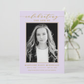 ELEGANTE FOTO-FEIERUNG LEBEN MEMORIAL FUNERAL EINLADUNG (Stehend Vorderseite)