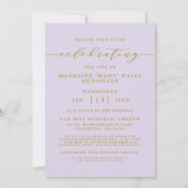 ELEGANTE FOTO-FEIERUNG LEBEN MEMORIAL FUNERAL EINLADUNG (Rückseite)