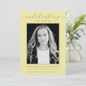 ELEGANTE FOTO-FEIERUNG LEBEN MEMORIAL FUNERAL EINLADUNG (Stehend Vorderseite)