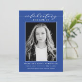 ELEGANTE FOTO-FEIERUNG LEBEN MEMORIAL FUNERAL EINLADUNG (Stehend Vorderseite)