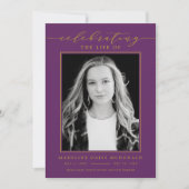 ELEGANTE FOTO-FEIERUNG LEBEN MEMORIAL FUNERAL EINLADUNG (Vorderseite)