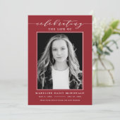 ELEGANTE FOTO-FEIERUNG LEBEN MEMORIAL FUNERAL EINLADUNG (Stehend Vorderseite)