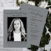 ELEGANTE FOTO-FEIERUNG LEBEN MEMORIAL FUNERAL EINLADUNG