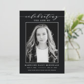 ELEGANTE FOTO-FEIERUNG LEBEN MEMORIAL FUNERAL EINLADUNG (Stehend Vorderseite)