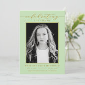 ELEGANTE FOTO-FEIERUNG LEBEN MEMORIAL FUNERAL EINLADUNG (Stehend Vorderseite)