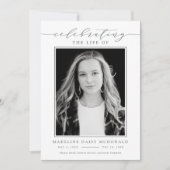 ELEGANTE FOTO-FEIERUNG LEBEN MEMORIAL FUNERAL EINLADUNG (Vorderseite)