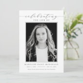 ELEGANTE FOTO-FEIERUNG LEBEN MEMORIAL FUNERAL EINLADUNG (Stehend Vorderseite)