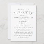 ELEGANTE FOTO-FEIERUNG LEBEN MEMORIAL FUNERAL EINLADUNG (Rückseite)