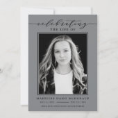 ELEGANTE FOTO-FEIERUNG LEBEN MEMORIAL FUNERAL EINLADUNG (Vorderseite)