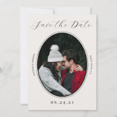 Elegante Foto Frame Flat Save the Date Karte (Vorderseite)