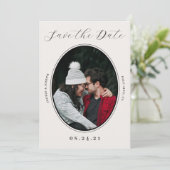 Elegante Foto Frame Flat Save the Date Karte (Stehend Vorderseite)