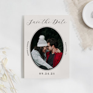 Elegante Foto Frame Flat Save the Date Karte