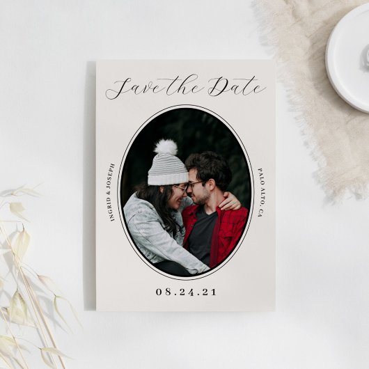 Elegante Foto Frame Flat Save the Date Karte