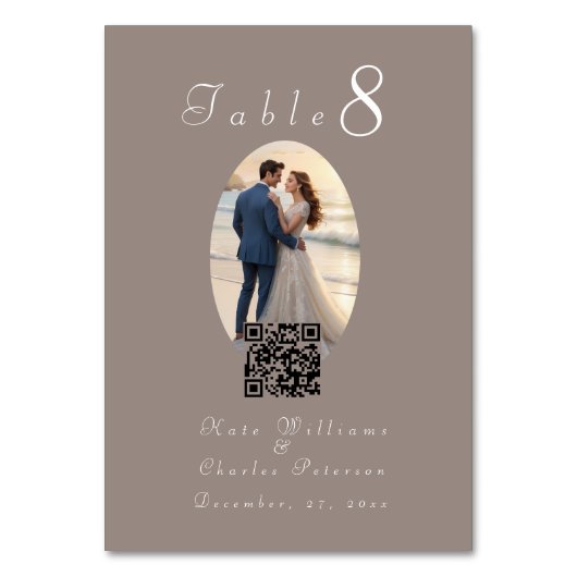 Elegante Foto-Frame Qr-Codetabelle Tischnummer (Vorderseite)