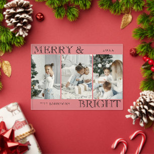 Elegante Foto Frohe und strahlende Weihnachtskar Acryleinladungen