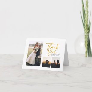 Elegante Foto-Gold-Handschrift-Hochzeits-Dankeschö