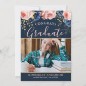 Elegante Foto Graduation Party Einladung (Vorderseite)