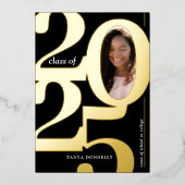 Elegante Foto Graduation Party Gold Folieneinladung (Vorderseite)