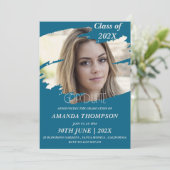 Elegante Foto-Graduationspartei 2025 Einladung (Stehend Vorderseite)