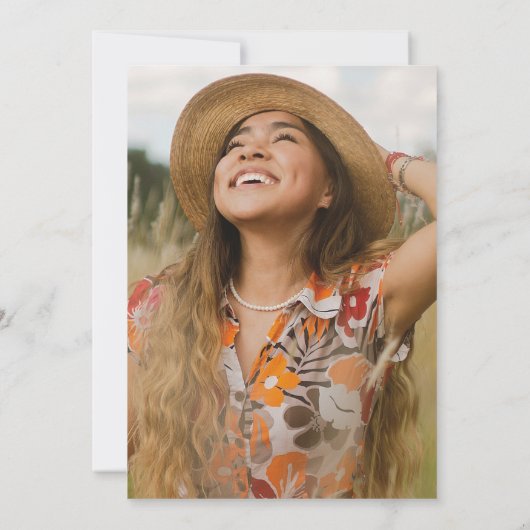 Elegante Foto-Graduierungsparty Einladung (Rückseite)
