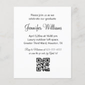 Elegante Foto Graduierungsparty qr Einladung Flyer (Hinten)