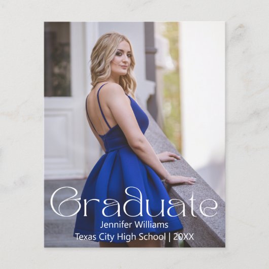 Elegante Foto Graduierungsparty qr Einladung Flyer (Vorne)