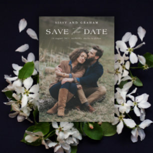 Elegante Foto-Hochzeit Save-the-Date Magnetkarte