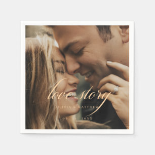 Elegante Foto-Hochzeit Serviette