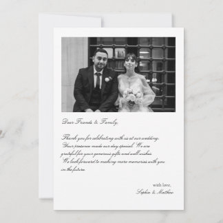 Elegante Foto-Hochzeits-Dankeskarten mit Notiz Dankeskarte