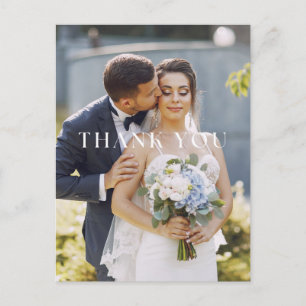 Elegante Foto-Hochzeits-Dankeskarten-Postkarte Postkarte