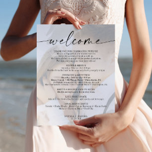 Elegante Foto-Hochzeits-Empfangsbrief-Itinerary Flyer