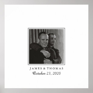 Elegante Foto‑Hochzeits‑Gästesignaturen Poster